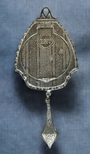 Antique mirror compact - antique, pendant