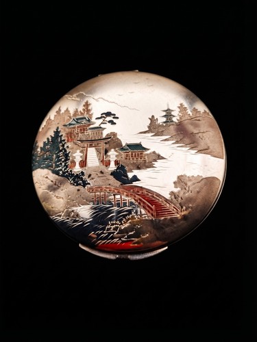 Japanese silver compact powder - silver,