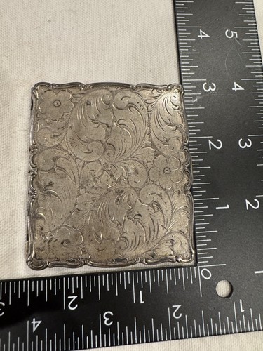 Antique silver compact with - antique,