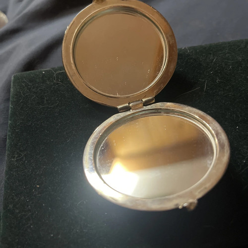 Vintage silver compact - , mirror